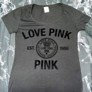 PINK Early 10’s Black Short Sleeve Logo Tee